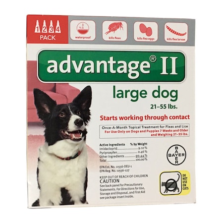 Bayer Elanco Advantage II Liquid Dog Flea Drops Imidacloprid/Pyriproxyfen 4 pk 81520283-ARD